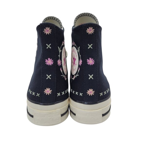 Converse Chuck 70 Embroidered Flowers Black High Top Shoes - Picture 6 of 9